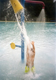 Child in a fountain