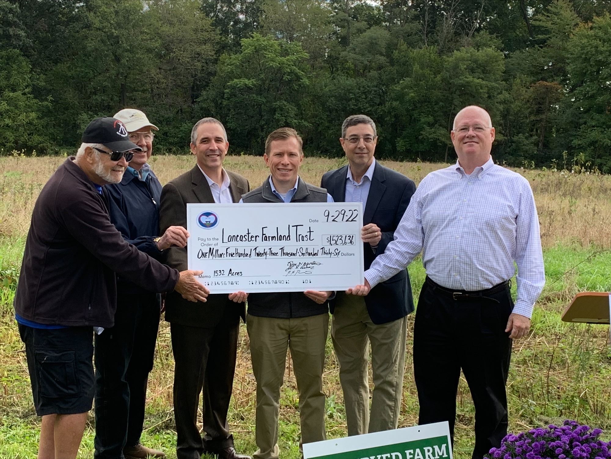 Farmland Trust check presentation