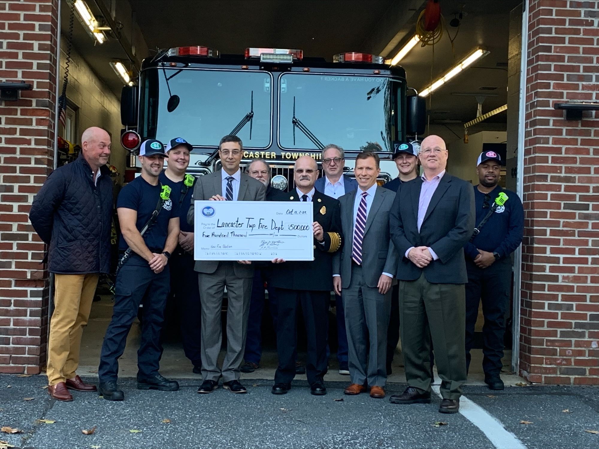 Lancaster Twp. Fire Co. check presentation