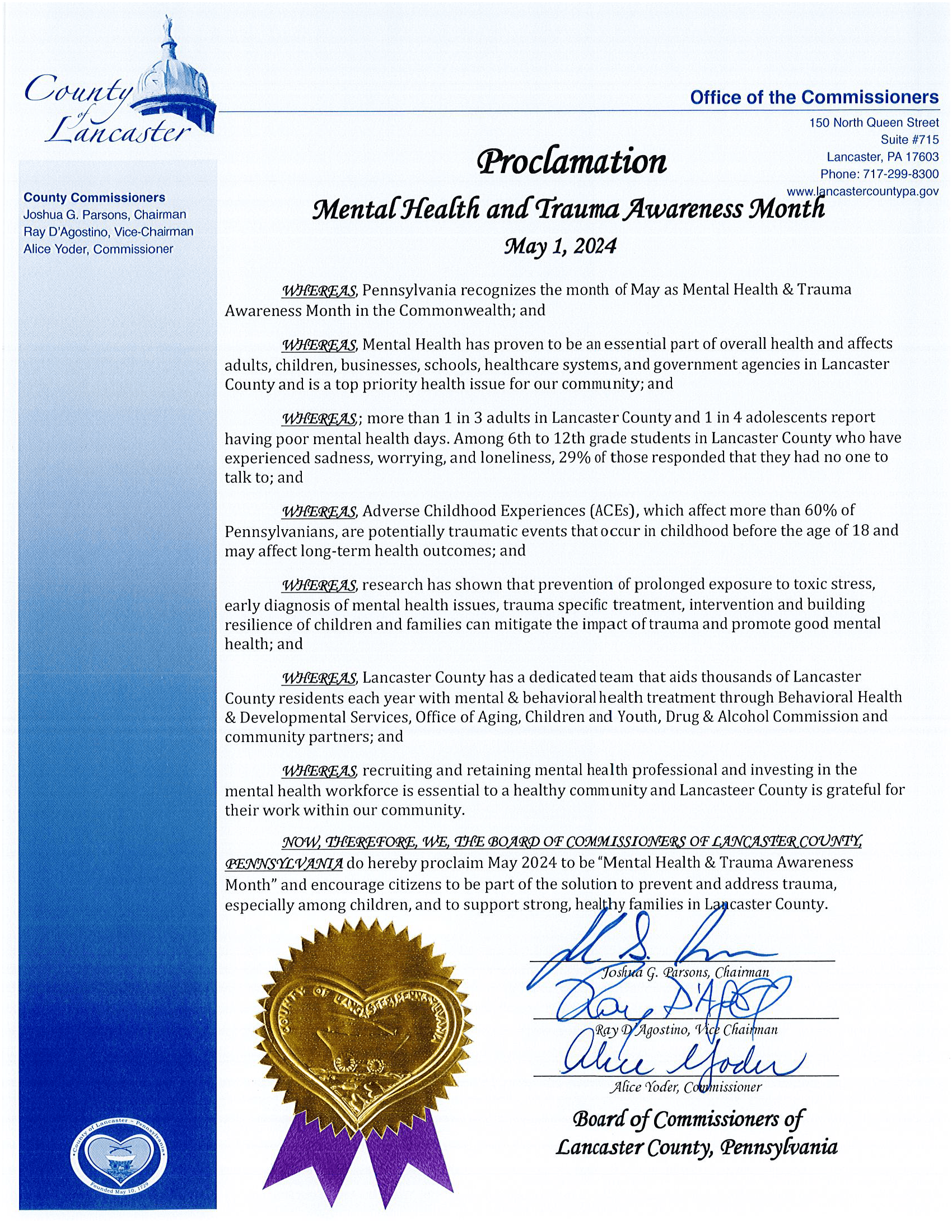 Mental Health and Trauma Awareness Month 2024